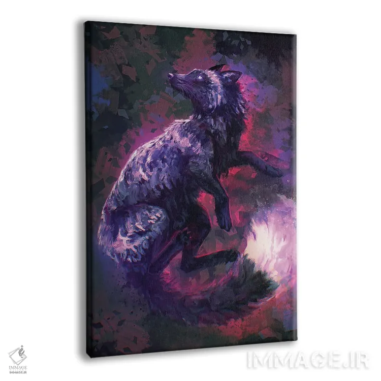 تابلو دکوراتیو روباه نقره ای اثر لوییز گلبی - نمای پرسپکتیو محصول