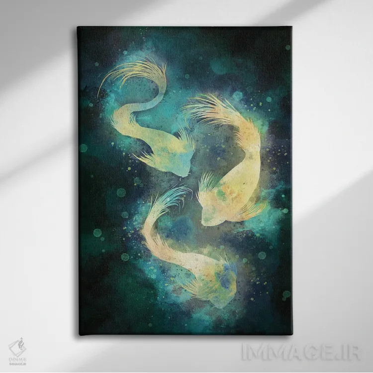 تابلو دکوراتیو ماهی اثر لوییز گلبی - نمای روبهرو روی دیوار