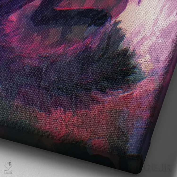 تابلو دکوراتیو روباه نقره ای اثر لوییز گلبی - نمای نزدیک بافت بوم