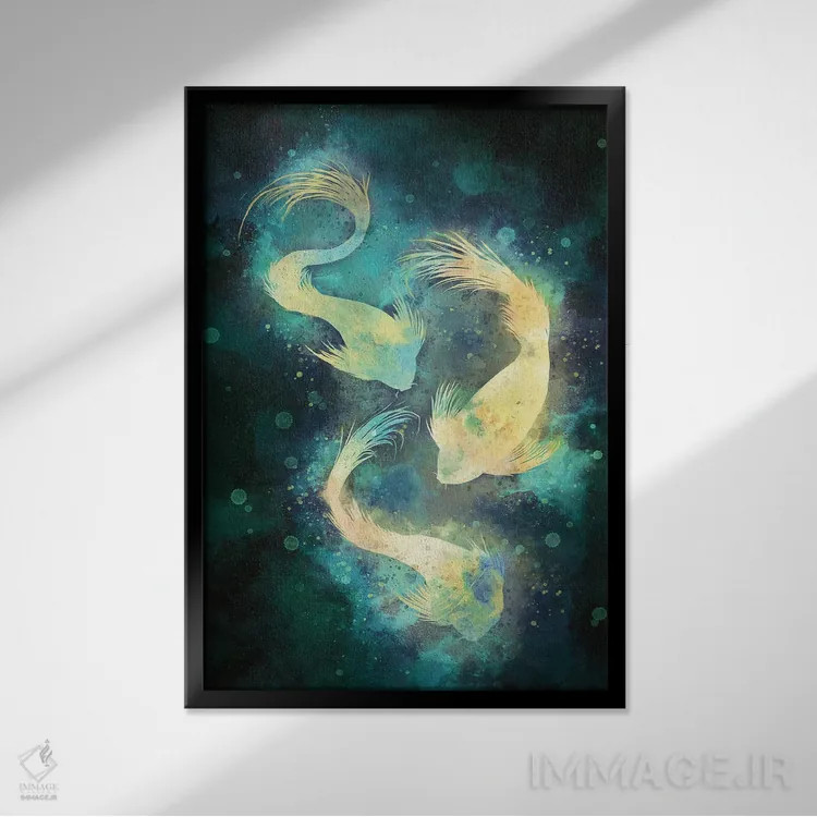 تابلو دکوراتیو ماهی اثر لوییز گلبی - نمای قابدار مشکی