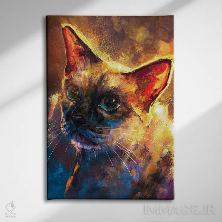 تابلو دکوراتیو سیامی اثر لوییز گلبی - نمای روبهرو روی دیوار