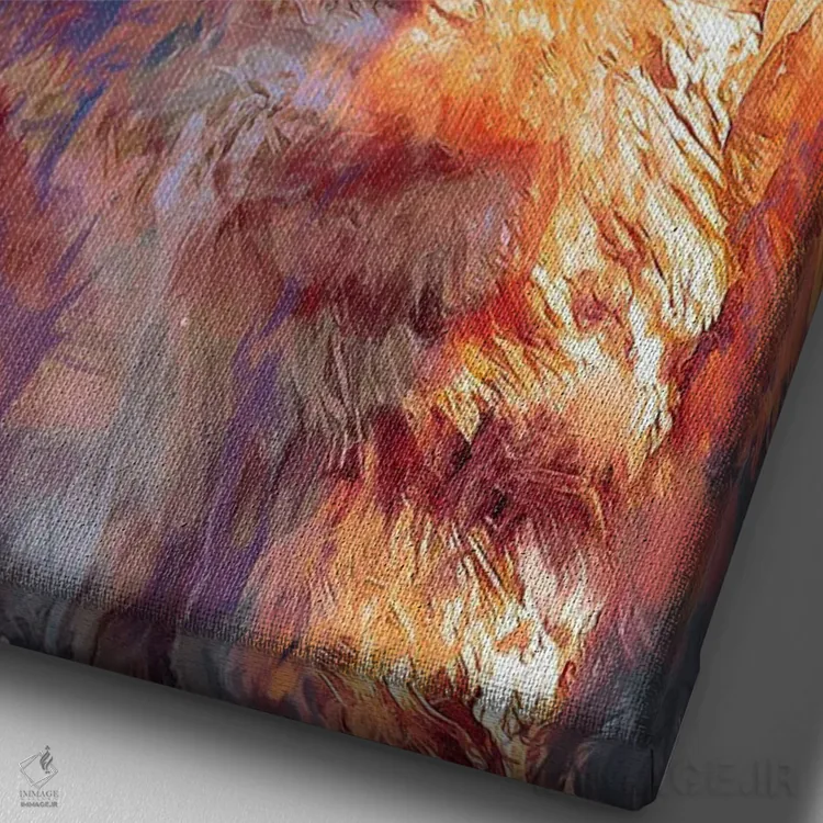 تابلو دکوراتیو گربه نارنجی اثر لوییز گلبی - نمای نزدیک بافت بوم