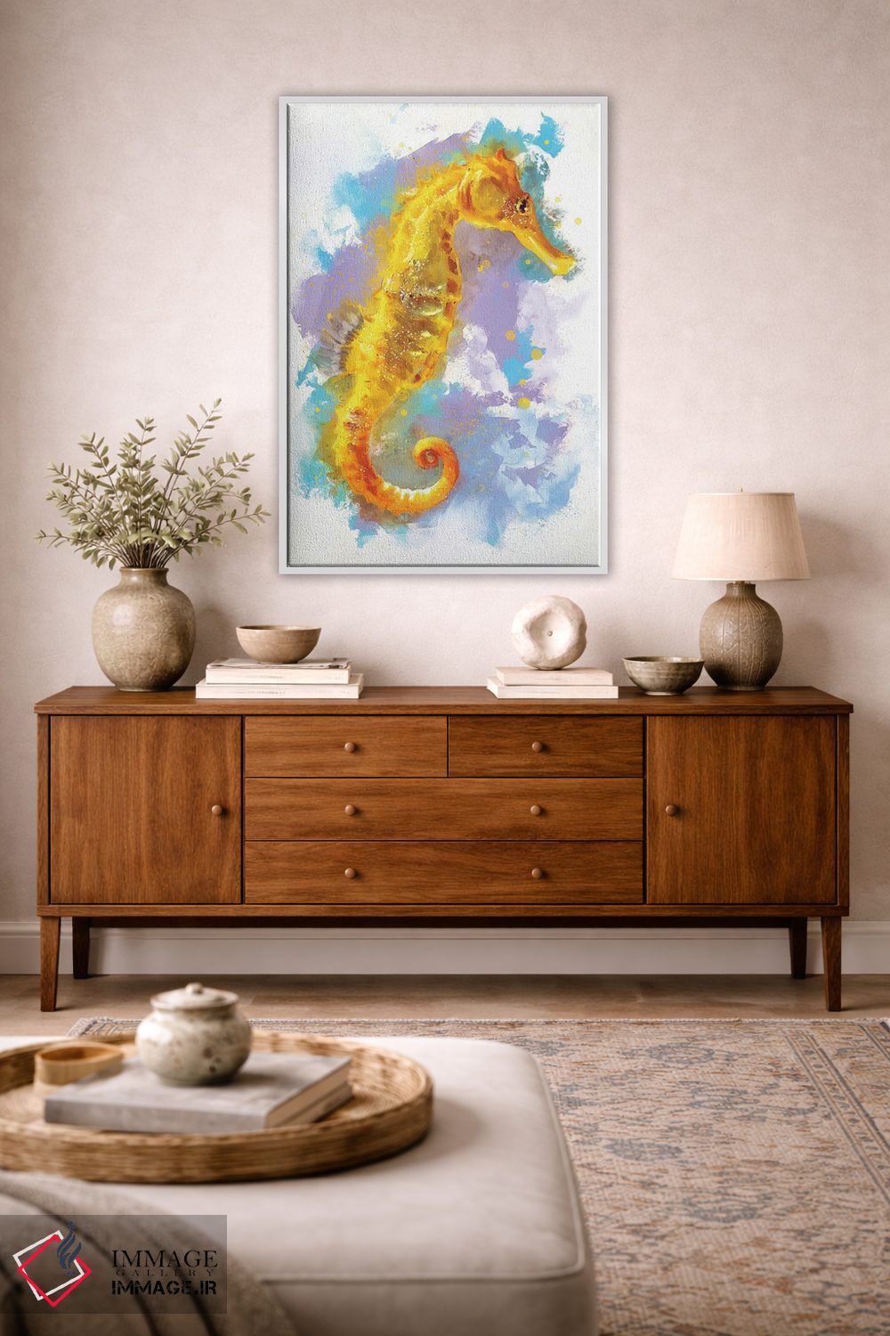 تابلو دکوراتیو اسب دریایی اثر لوییز گلبی - D3W