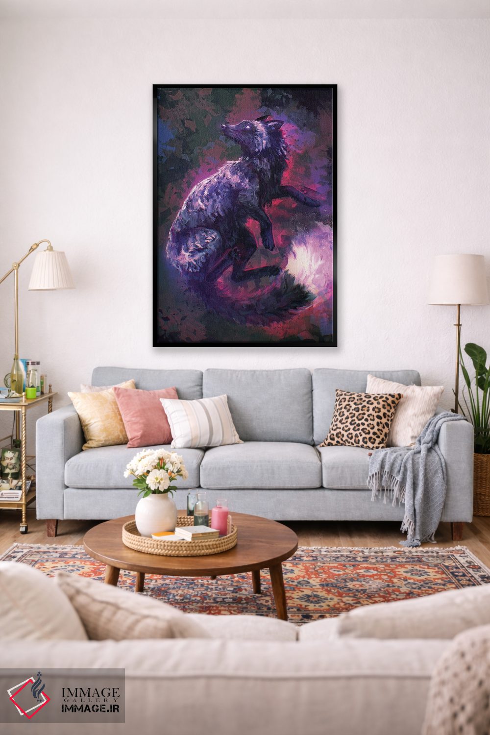 تابلو دکوراتیو روباه نقره ای اثر لوییز گلبی - D1B