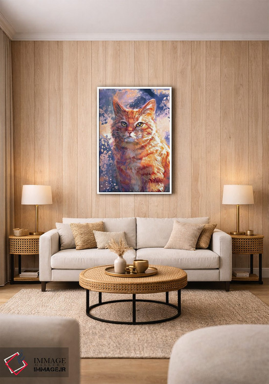 تابلو دکوراتیو گربه نارنجی اثر لوییز گلبی - D1W