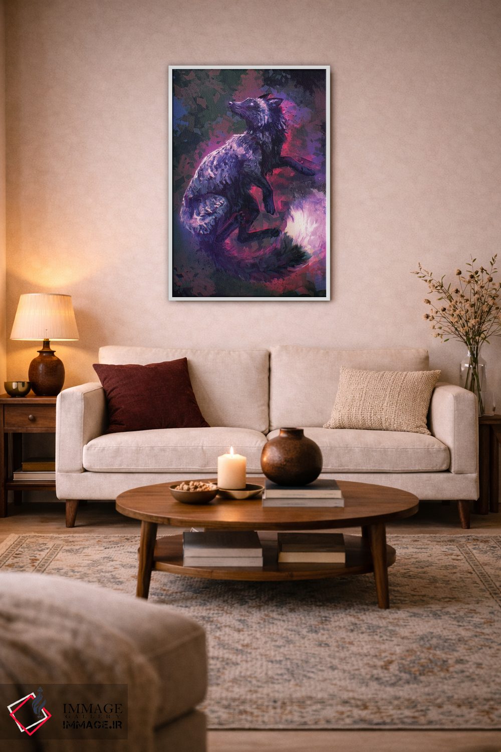 تابلو دکوراتیو روباه نقره ای اثر لوییز گلبی - D3W