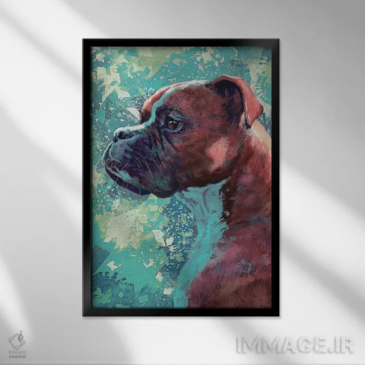 تابلو دکوراتیو باکسر اثر لوییز گلبی - نمای قابدار مشکی