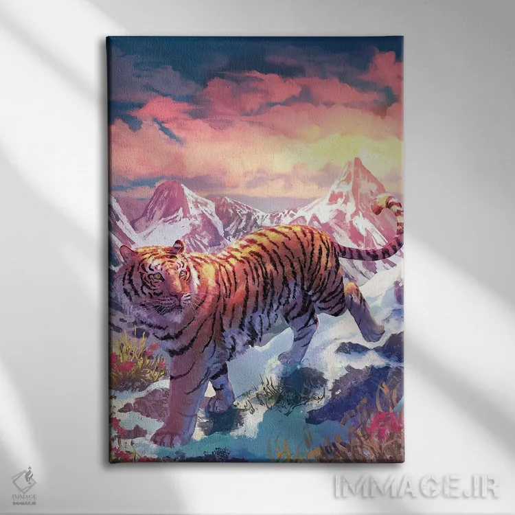 تابلو دکوراتیو کوه ببر اثر لوییز گلبی - نمای روبهرو روی دیوار