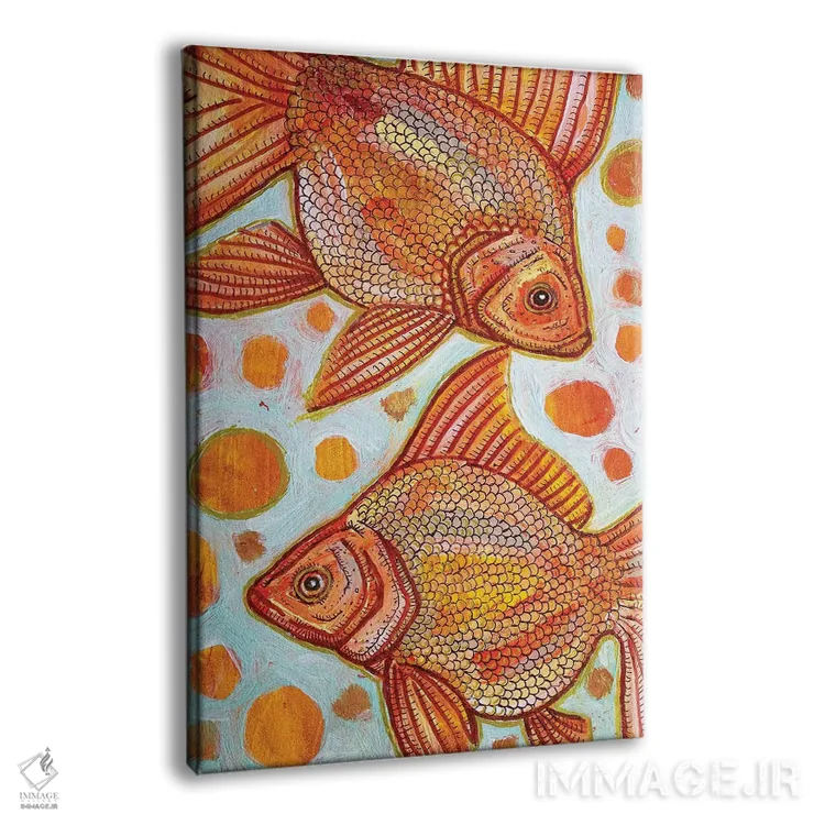 تابلو دکوراتیو دو ماهی طلایی اثر لینت شلی - نمای پرسپکتیو محصول