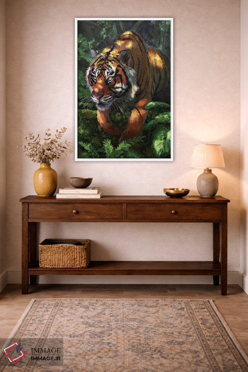 تابلو دکوراتیو ببر کمین کرده اثر لوییز گلبی - D2W