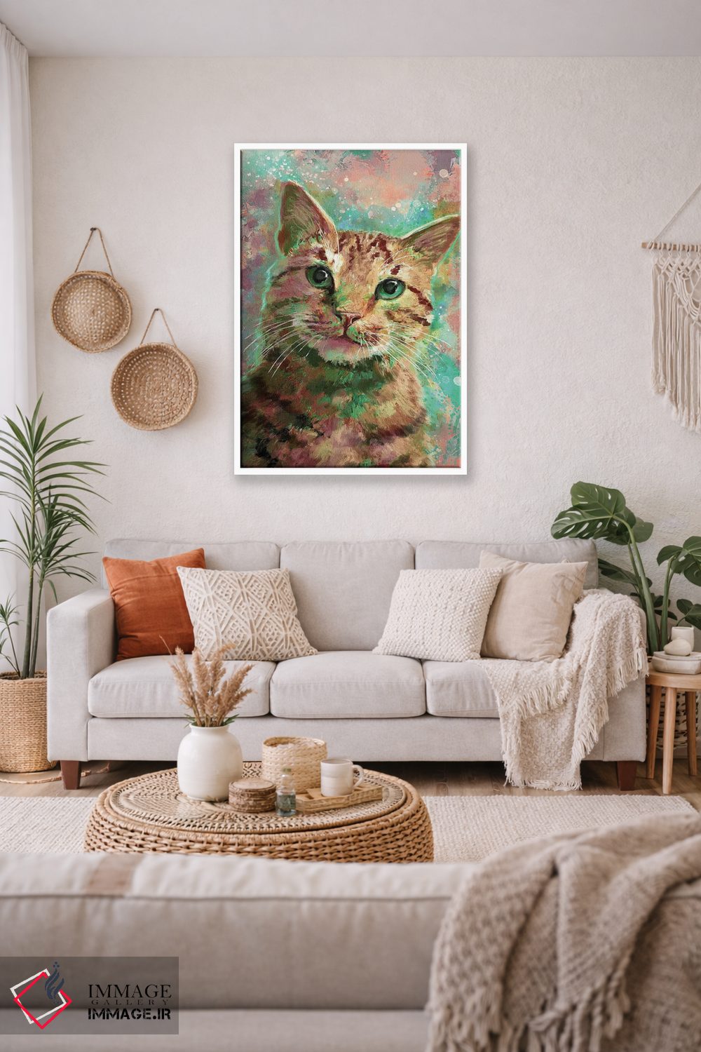 تابلو دکوراتیو گربه خط دار اثر لوییز گلبی - D2W