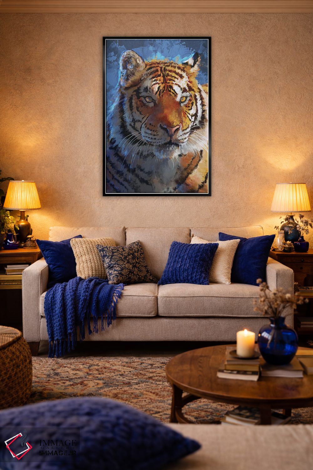 تابلو دکوراتیو ببر آبی اثر لوییز گلبی - D4B