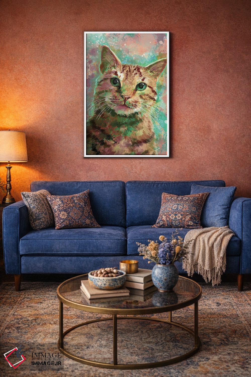 تابلو دکوراتیو گربه خط دار اثر لوییز گلبی - D3W