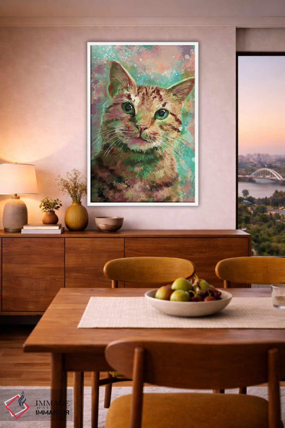 تابلو دکوراتیو گربه خط دار اثر لوییز گلبی - D6W