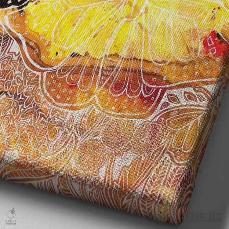 تابلو دکوراتیو پرواز شهریار اثر لینت شلی - نمای نزدیک بافت بوم