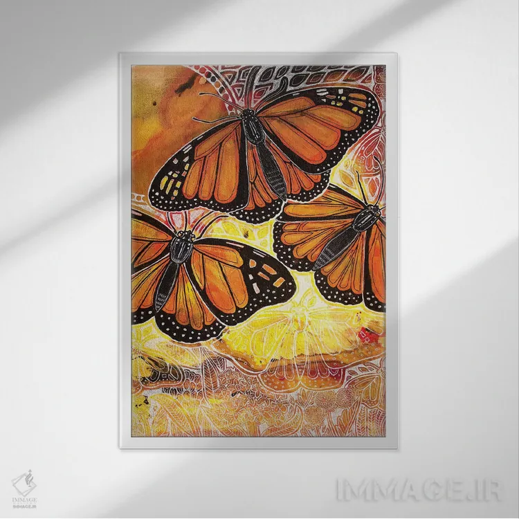 تابلو دکوراتیو پرواز شهریار اثر لینت شلی - نمای قابدار سفید