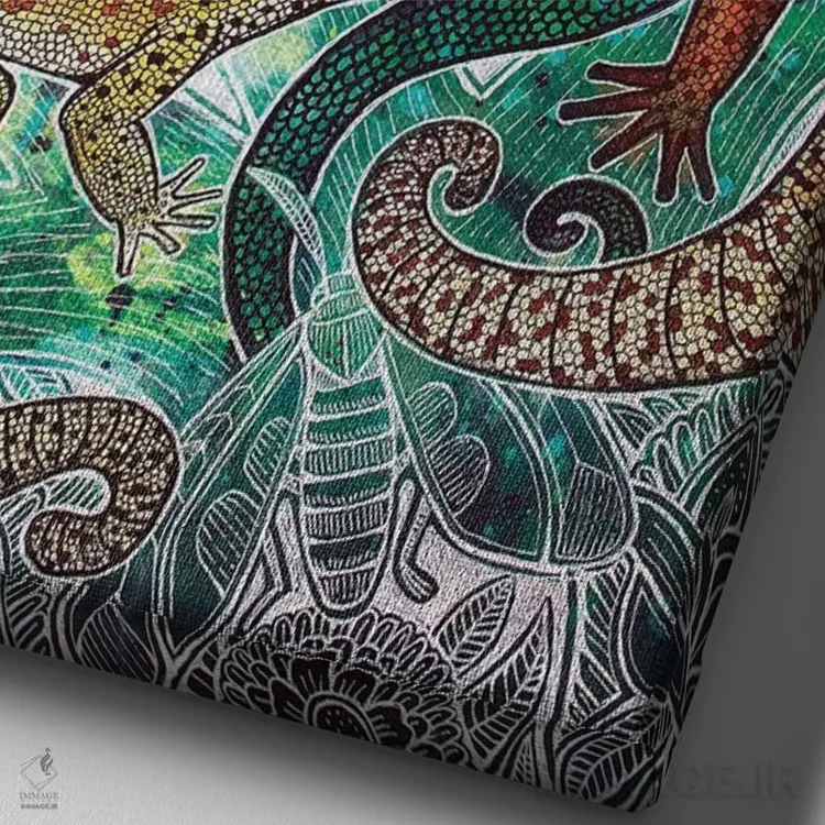 تابلو دکوراتیو هم گرایی اثر لینت شلی - نمای نزدیک بافت بوم