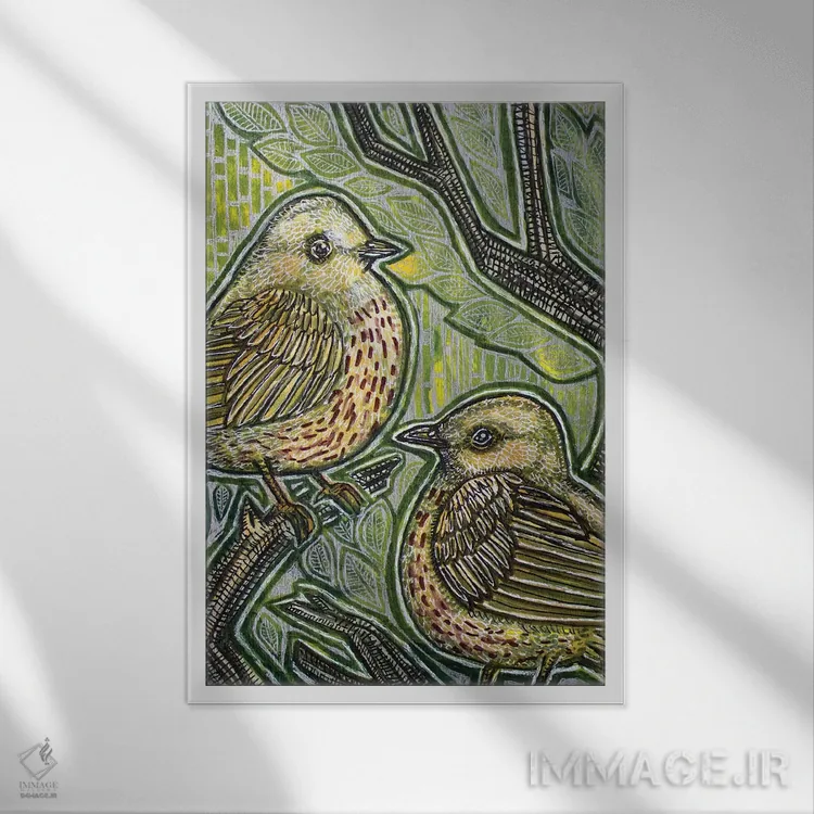 تابلو دکوراتیو دوئت اثر لینت شلی - نمای قابدار سفید