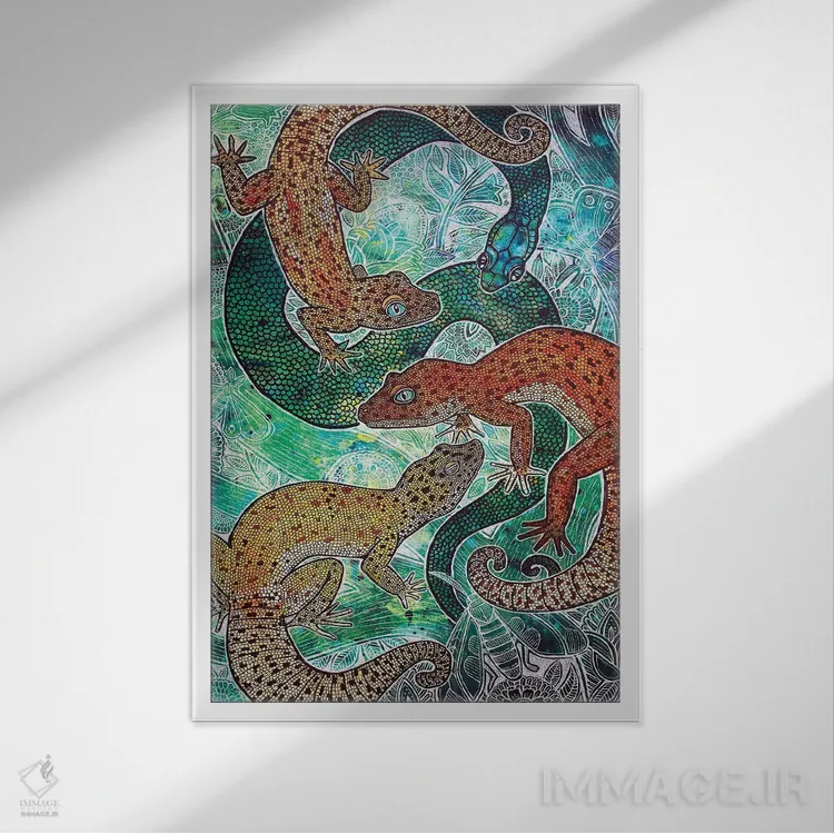 تابلو دکوراتیو هم گرایی اثر لینت شلی - نمای قابدار سفید