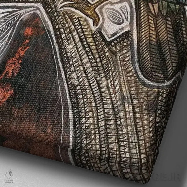 تابلو دکوراتیو گریه کن، کوکابورا اثر لینت شلی - نمای نزدیک بافت بوم