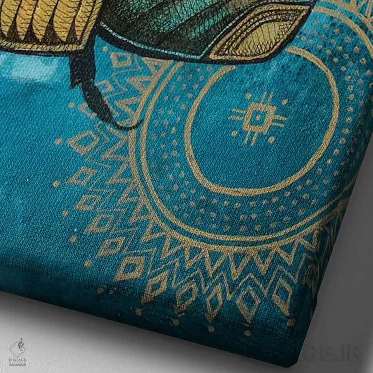 تابلو دکوراتیو اسکاراب طلایی اثر لینت شلی - نمای نزدیک بافت بوم