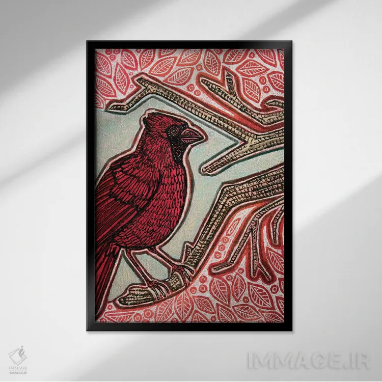 تابلو دکوراتیو کارباورال شمالی اثر لینت شلی - نمای قابدار مشکی