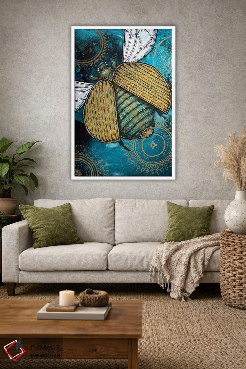 تابلو دکوراتیو اسکاراب طلایی اثر لینت شلی - D1W