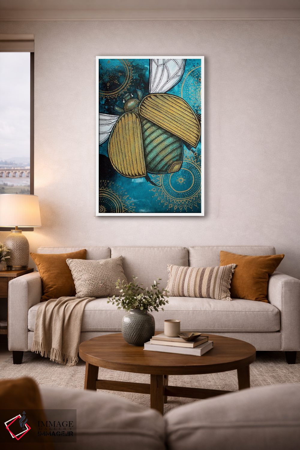 تابلو دکوراتیو اسکاراب طلایی اثر لینت شلی - D3W