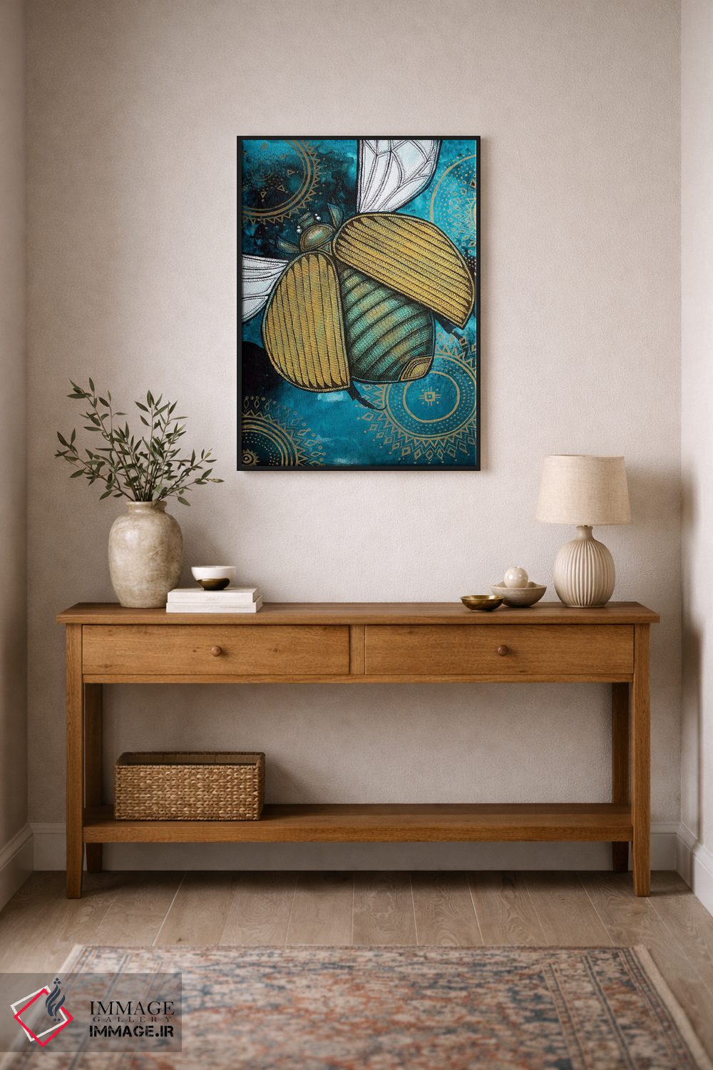 تابلو دکوراتیو اسکاراب طلایی اثر لینت شلی - D2B