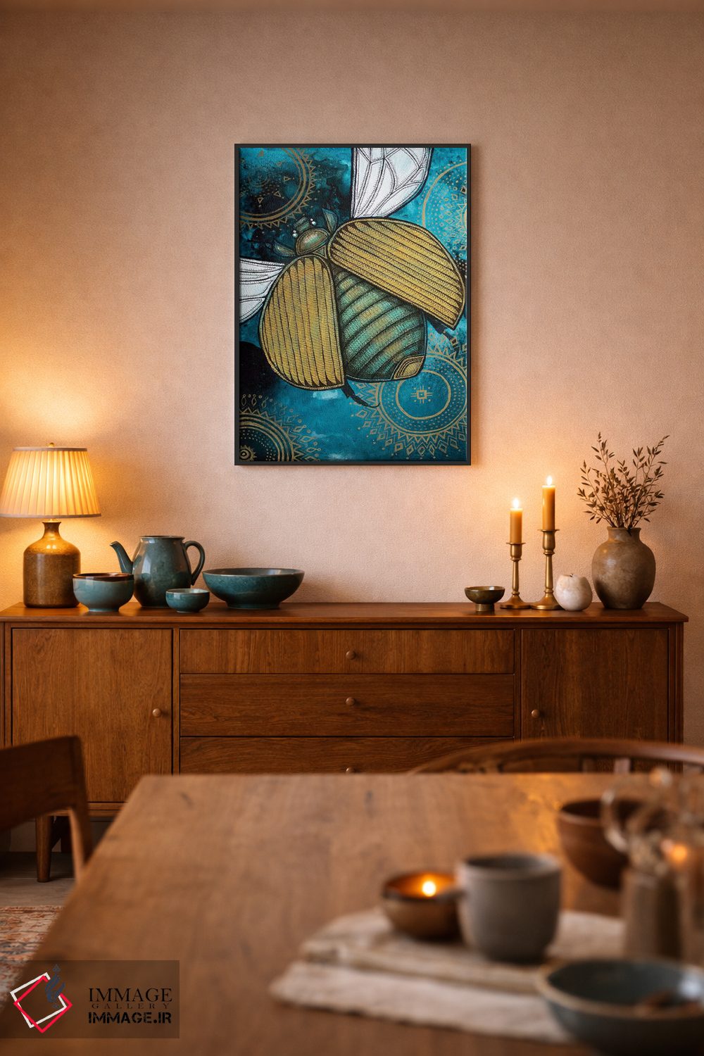 تابلو دکوراتیو اسکاراب طلایی اثر لینت شلی - D6B