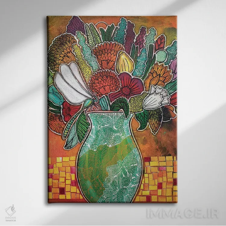 تابلو دکوراتیو سنجدک شکوفا اثر لینت شلی - نمای روبهرو روی دیوار