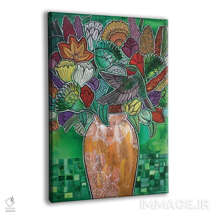 تابلو دکوراتیو دسته گل روبی اثر لینت شلی - نمای پرسپکتیو محصول