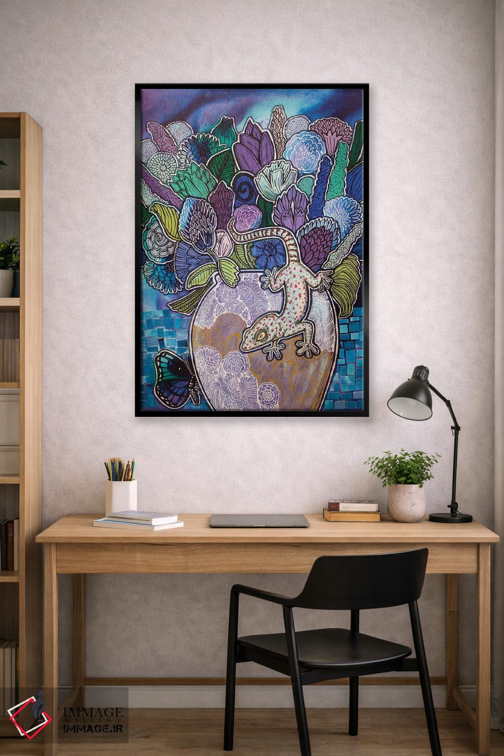 تابلو دکوراتیو گکوی شکوفا اثر لینت شلی - D1B