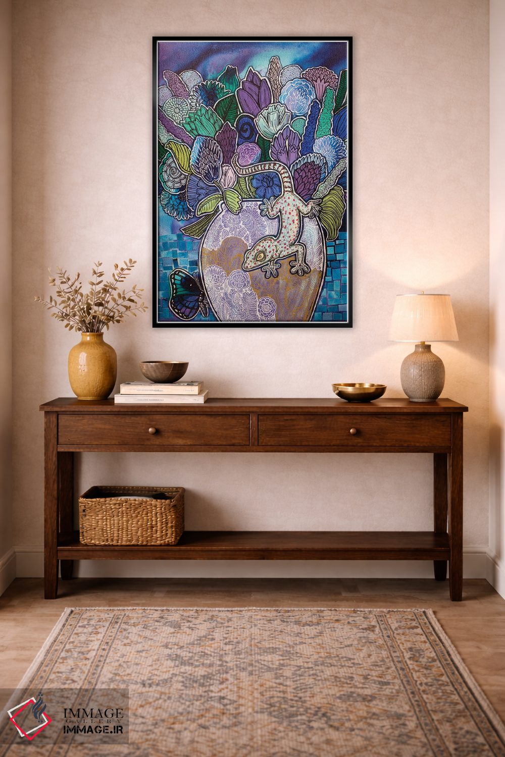 تابلو دکوراتیو گکوی شکوفا اثر لینت شلی - D5B