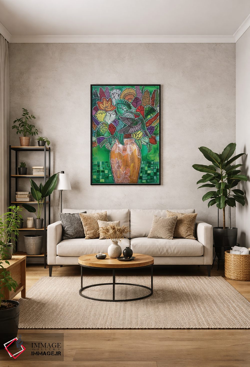 تابلو دکوراتیو دسته گل روبی اثر لینت شلی - D1B