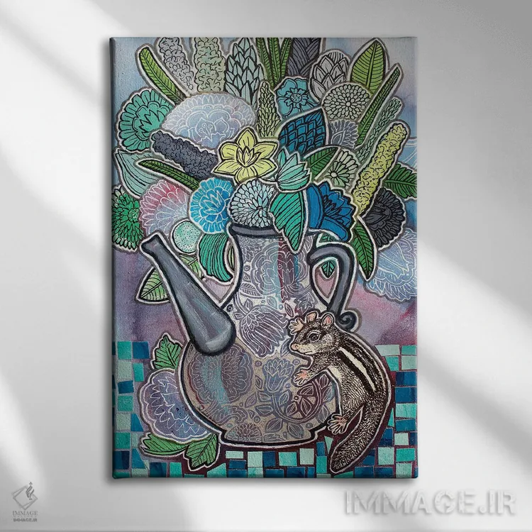 تابلو دکوراتیو زمان چای اثر لینت شلی - نمای روبهرو روی دیوار