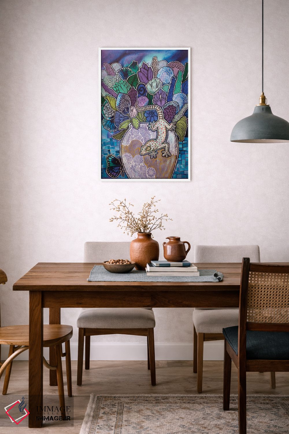 تابلو دکوراتیو گکوی شکوفا اثر لینت شلی - D6W