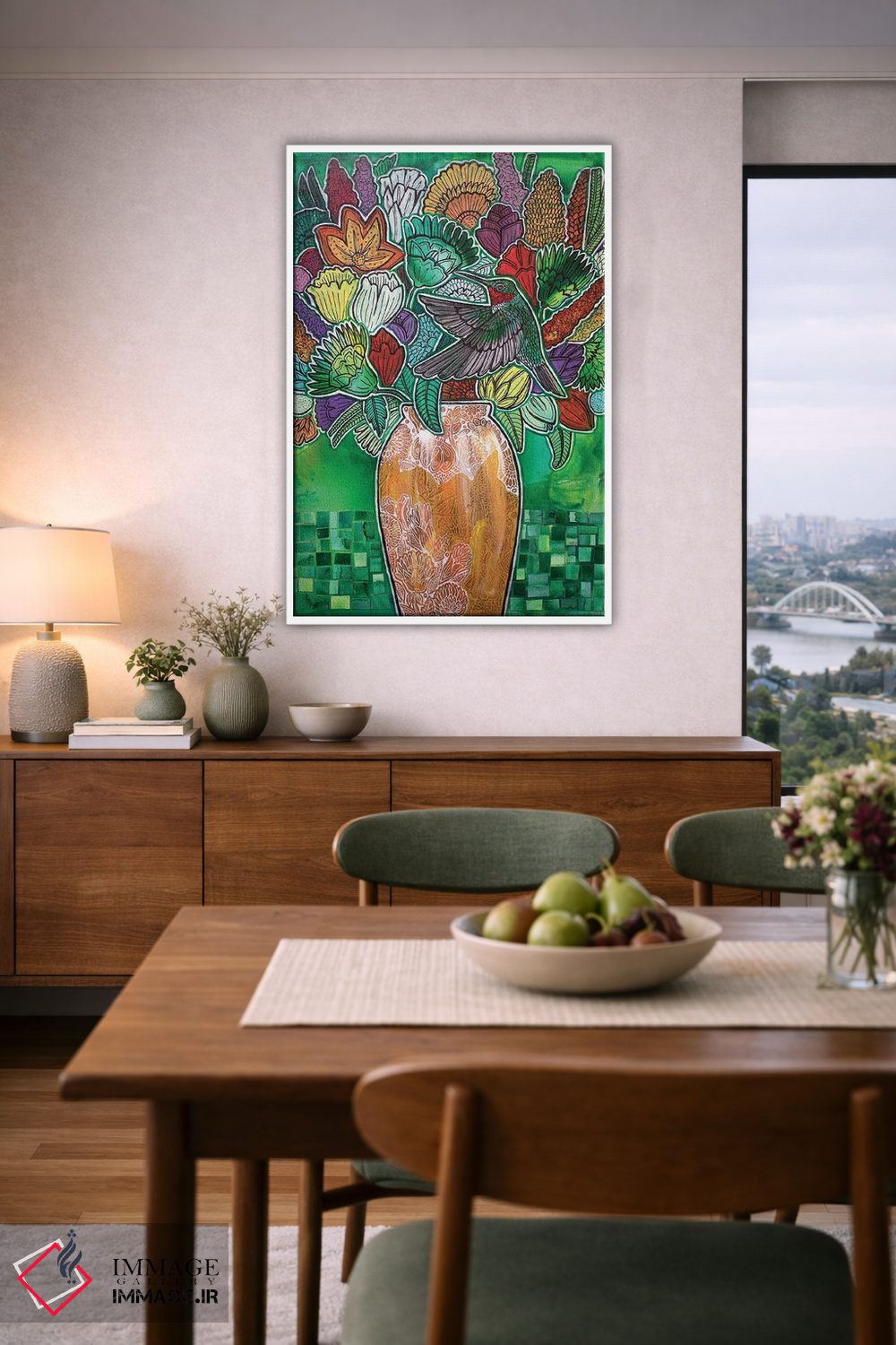 تابلو دکوراتیو دسته گل روبی اثر لینت شلی - D6W