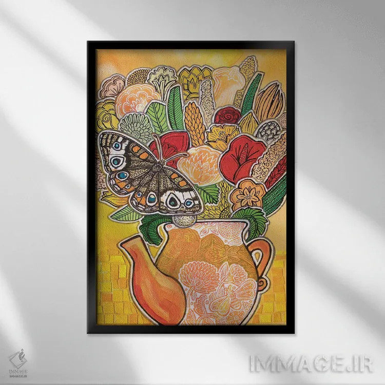 تابلو دکوراتیو چای شیرین اثر لینت شلی - نمای قابدار مشکی