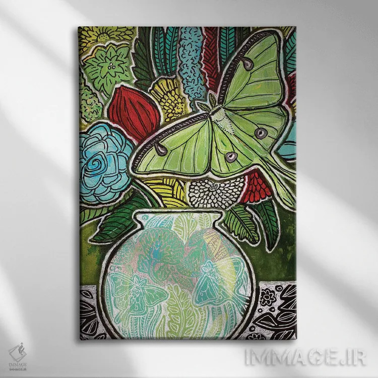 تابلو دکوراتیو شکوفه های لونا اثر لینت شلی - نمای روبهرو روی دیوار