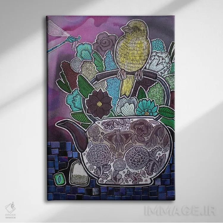 تابلو دکوراتیو چای و همدردی اثر لینت شلی - نمای روبهرو روی دیوار