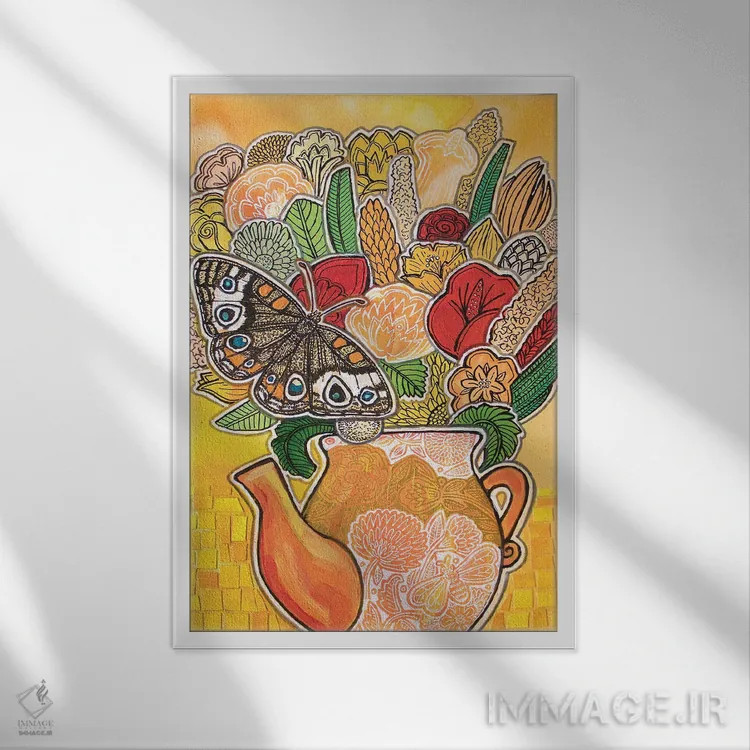 تابلو دکوراتیو چای شیرین اثر لینت شلی - نمای قابدار سفید