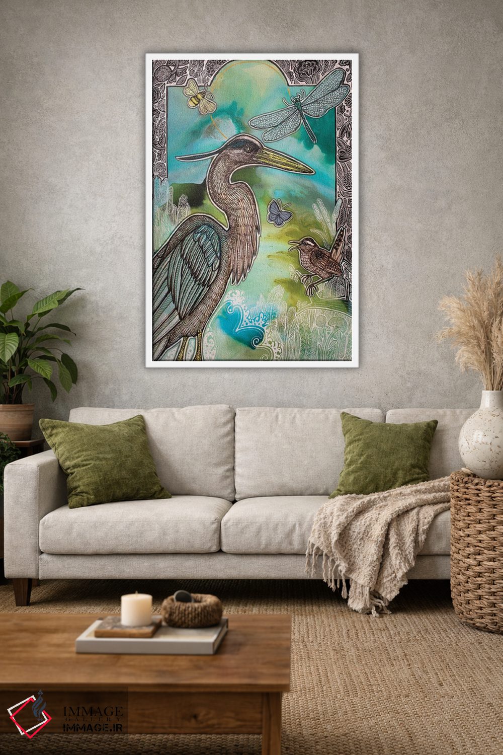 تابلو دکوراتیو در دل سبزه زار وحشی ۱ اثر لینت شلی - D1W