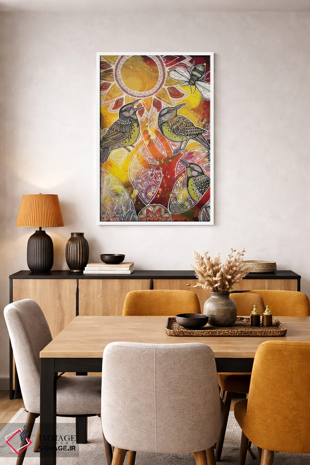 تابلو دکوراتیو تابستان پرنده چکاوک دشتی اثر لینت شلی - D4W