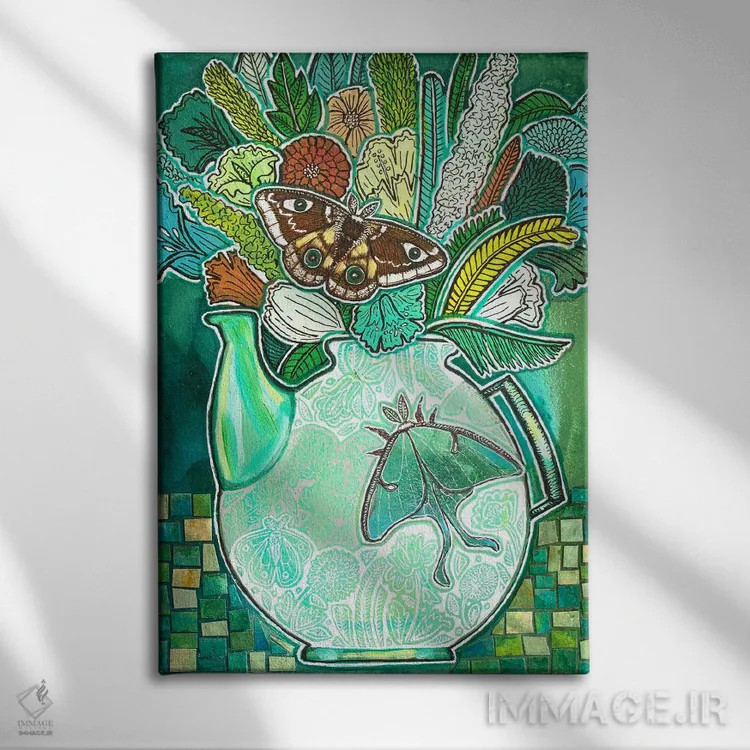 تابلو دکوراتیو چای عصرانه اثر لینت شلی - نمای روبهرو روی دیوار