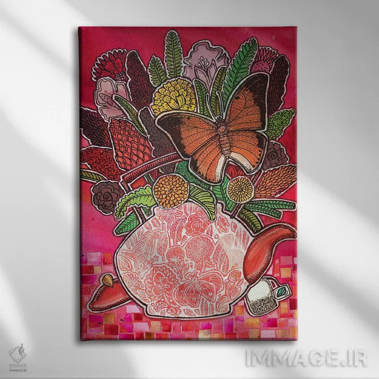 تابلو دکوراتیو چای ماسالا اثر لینت شلی - نمای روبهرو روی دیوار
