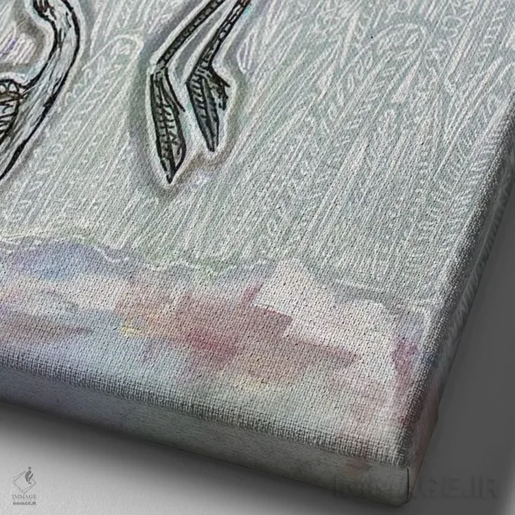 تابلو دکوراتیو به بالا و دوردست اثر لینت شلی - نمای نزدیک بافت بوم