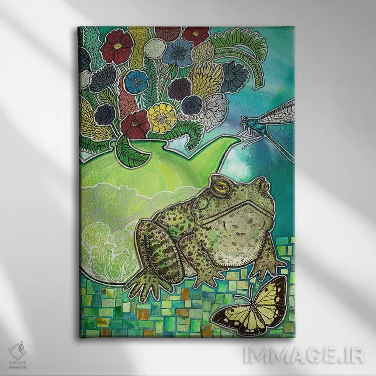 تابلو دکوراتیو چای صبحانه اثر لینت شلی - نمای روبهرو روی دیوار