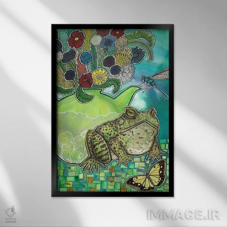 تابلو دکوراتیو چای صبحانه اثر لینت شلی - نمای قابدار مشکی