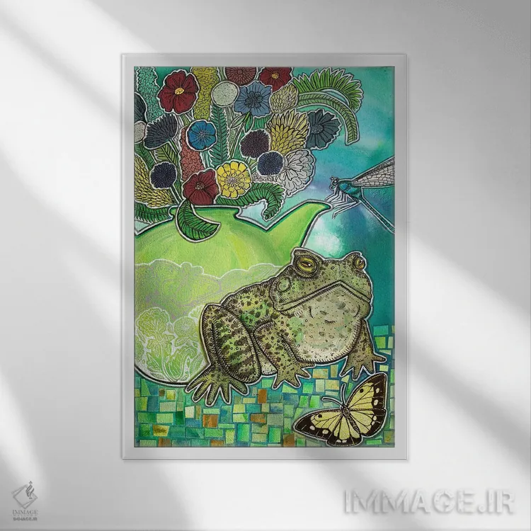 تابلو دکوراتیو چای صبحانه اثر لینت شلی - نمای قابدار سفید